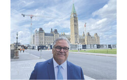 Daniel Breton, President and CEO of Electric Mobility Canada, in front of the Parliament Buildings in Ottawa (June 12, 2024). Photo: Electric Mobility Canada Facebook Page