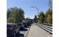 Traffic congestion on the Brady Bridge in Buckingham (September 16, 2025). Photo: Courtesy of Edmond Leclerc