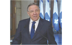 François Legault announced his decision to step down as Quebec premier during a live press conference in Quebec City broadcast on CPAC marking a major leadership transition for the Coalition Avenir Québec weeks after the resignation of former health minister Christian Dubé. Photo: Screenshot of January 14 press conference on CPAC